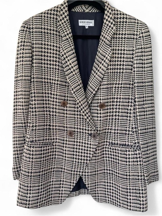 Giorgio Armani Jackets & Blazers - Giorgio Armani Le Collezioni Houndstooth Double-Breasted Blazer IT 44 / US 10